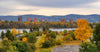 Rivers and trees surrounding city